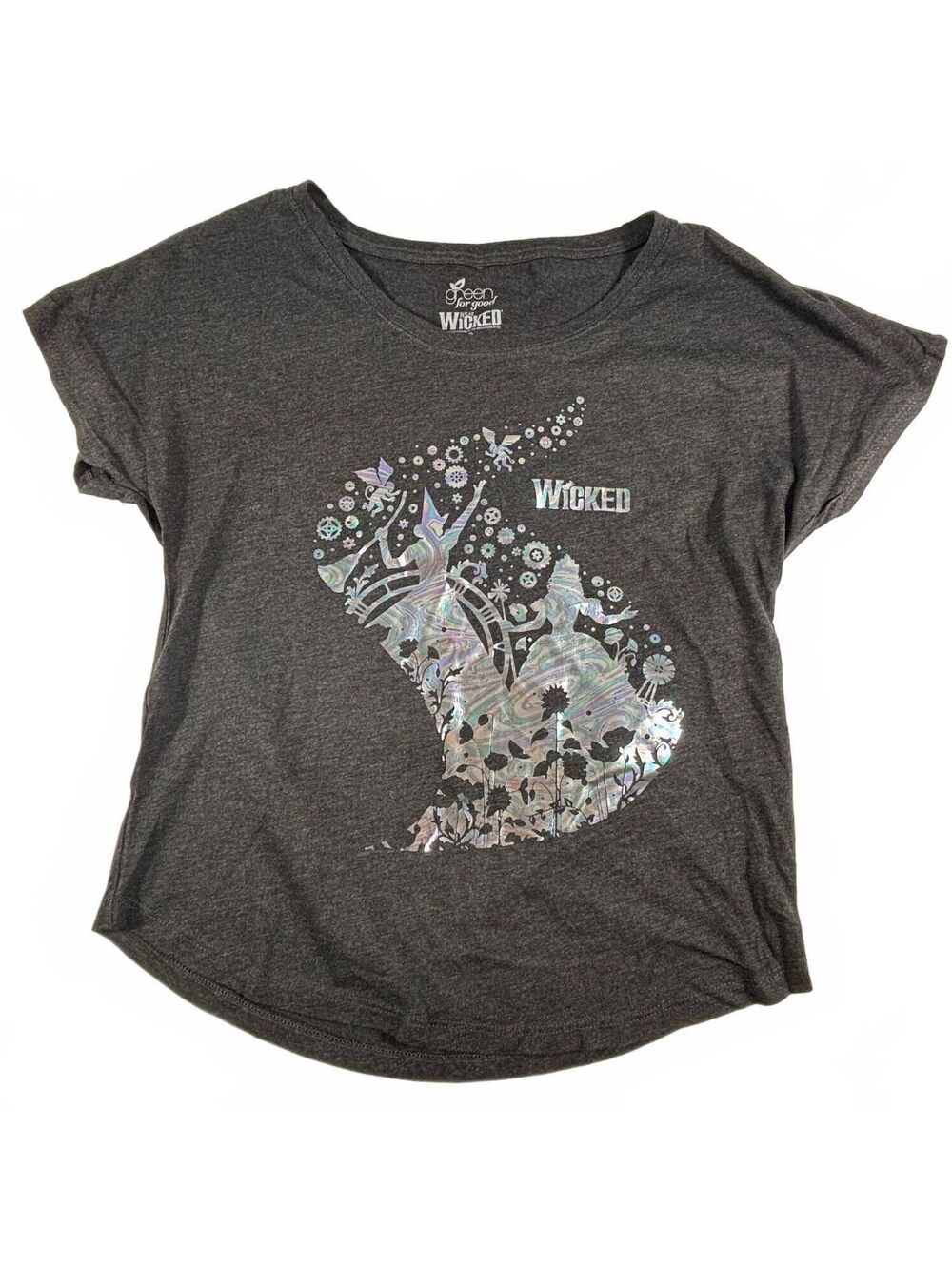 Wicked the Broadway Musical Women's Gray Short Sleeve T-Shirt Size M
